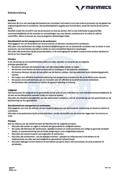 iso-beleidsverkalring